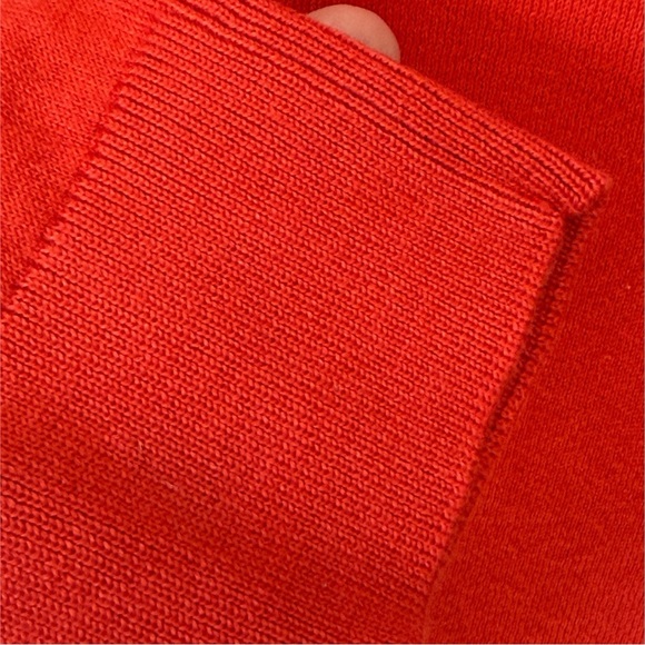 LOFT Vibrant Vermillion Women's Button Up Cardigan Thin Sweater Sz L - Picture 8 of 11